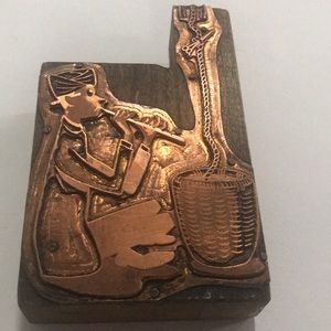 Rope Charmer art copper on wood